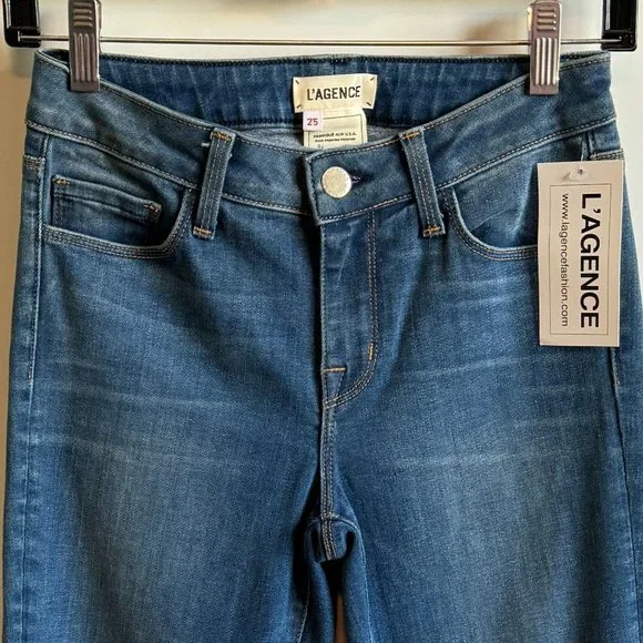 NWT L'Agence Skinny Straight Jeans in Medium Wash - Picture 7 of 8